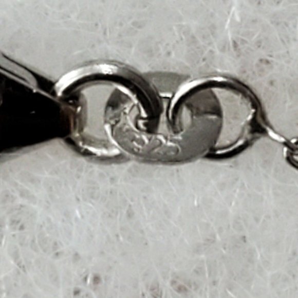 20" Sterling Silver Chain W/ Pink Gem Stone‎ Charm 925 SS - Picture 4 of 4